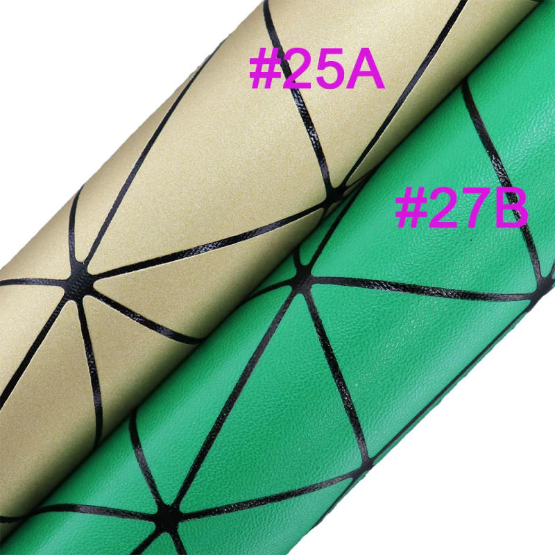 Description Picture 5 of item30cmx134cm Roll Black Geometric Network Faux Leather Fabric Synthetic Handbag Bow Craft DIY Sewing Material BH445
