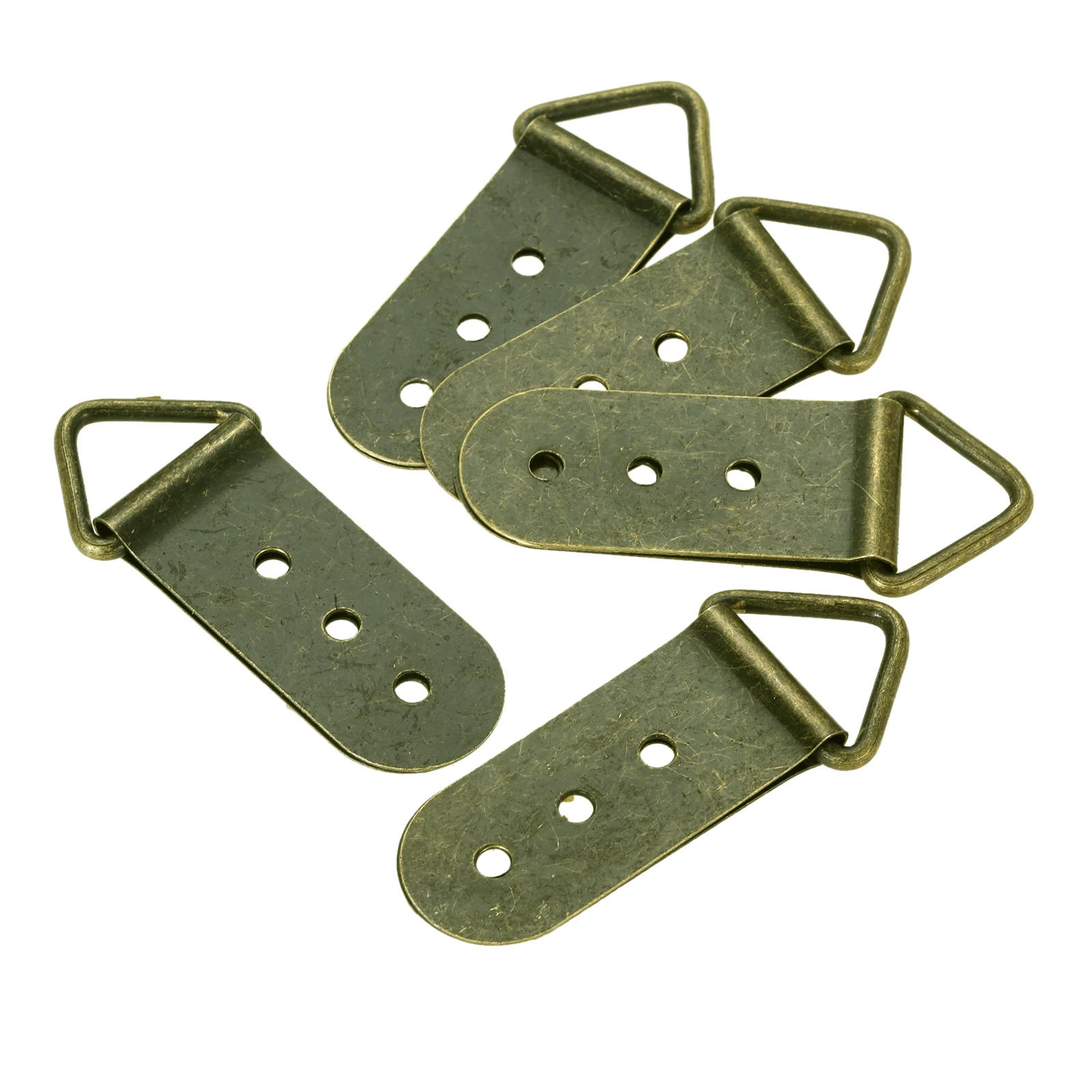 Description Picture 4 of item10Pcs 64*27mm Triangle D-Ring Mirrors Hanging Picture Oil Painting Mirror Frame Hooks Hangers With Screws Bronze 3 Holes