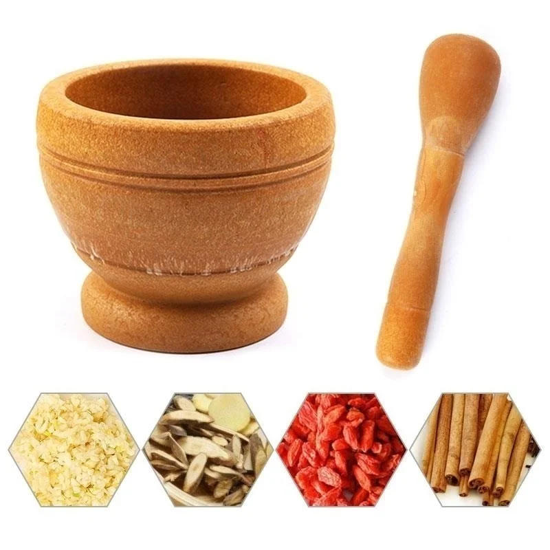 Description Picture 5 of itemResin Mortar Pestle Set Garlic Herb Spice Mixing Grinding Crusher Bowl Restaurant Kitchen Tools