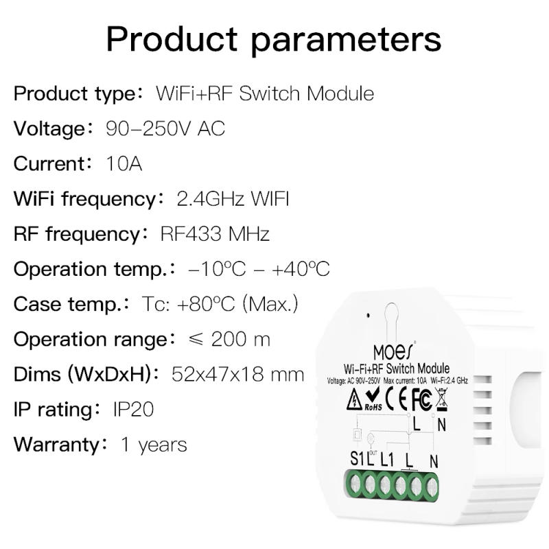 Description Picture 5 of itemMOES Smart ZigBee WiFi Switch Module Dimmer Curtain Switch Smart Life App Remote Control Alexa Google Home Voice Control