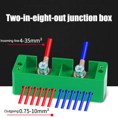 Two-in-eight-out Junction Box Splitter Terminal Block Flame-retardant Plastic Wire Connector Electrical Accessories