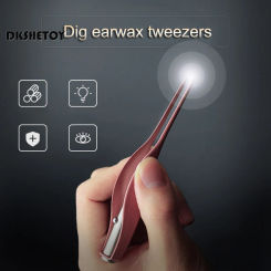 Baby Ear Cleaner Tweezer Soft Ear Picks LED Flash Light Ear Wax Curette Picker Ear Cleaning Tools Ear wax Dig removal Earpick