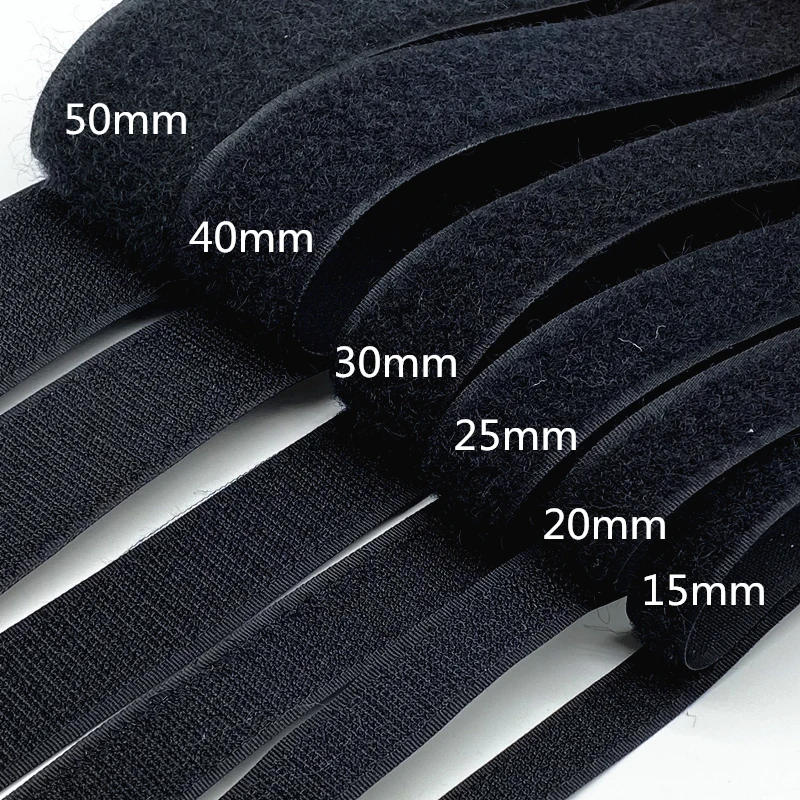 Description Picture 2 of item1 Pair 5mm-50mm Black White Adhesive Fastener Tape Hook and Loop  Cable Ties Sewing Accessories,  Yard/lot