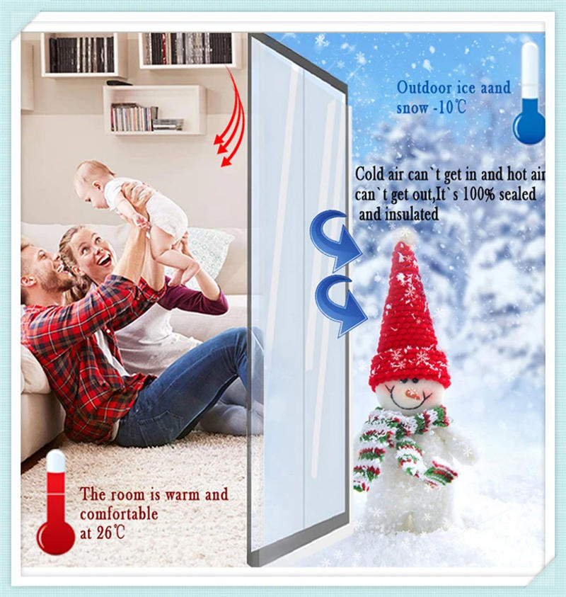 Description Picture 5 of itemWinter Window Insulation Windproof Film Self-mucosa stickers Indoor Window Soundproof Film for Energy Saving Crystal Clear Film