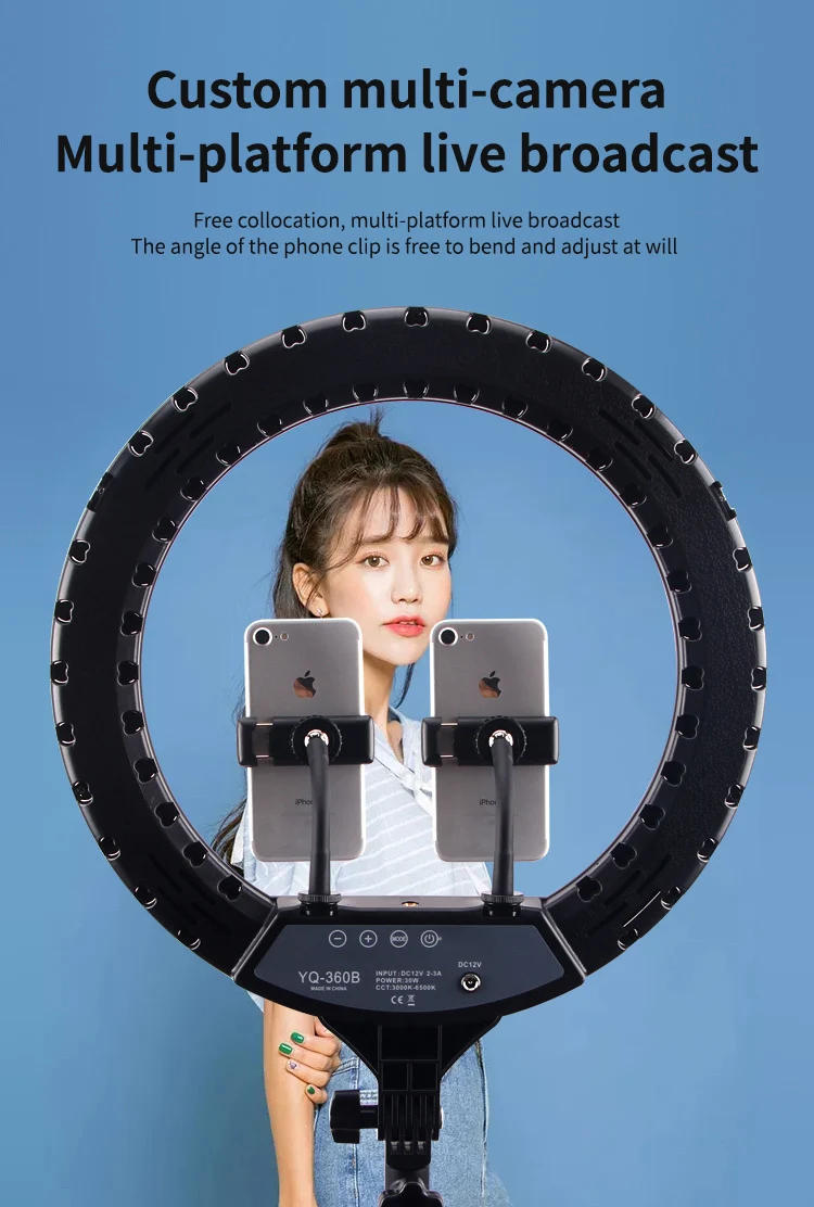 Description Picture 6 of item14 inch LED Ring Light with Stand Photographic Selfie Ring Lighting Makeup Video Studio Tripod Ring Light for Smartphone Youtube