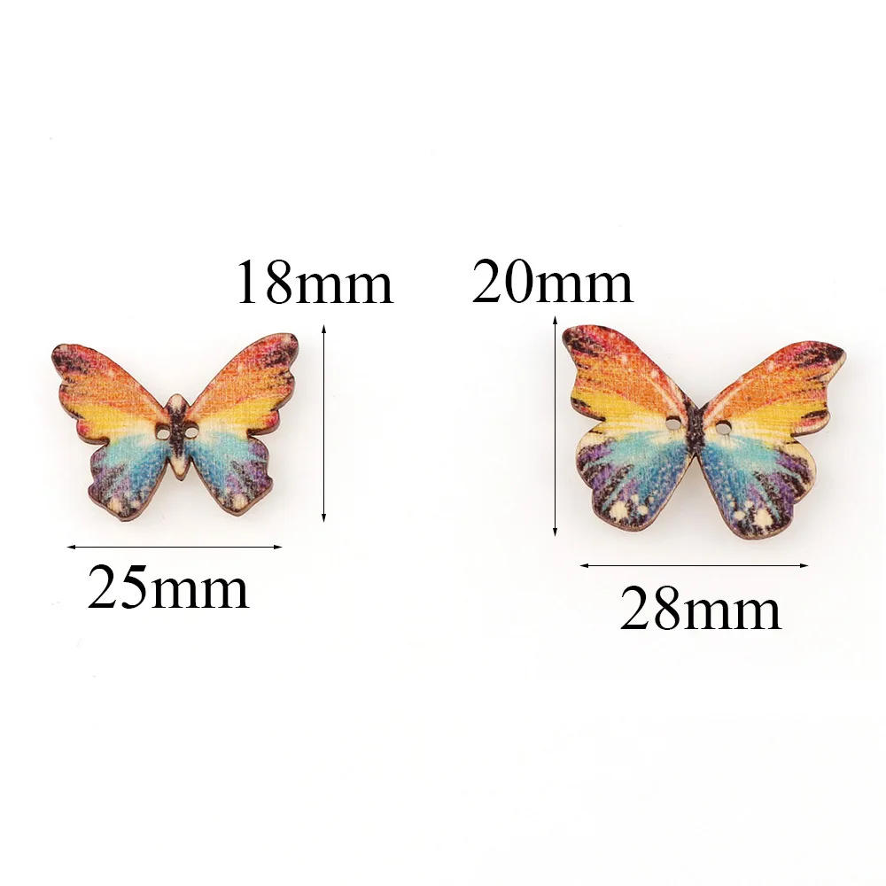 Description Picture 2 of item50pcs Butterfly Wooden Button Mix Color Christmas DIY Button Fit Sewing Buttons Crafts Scrapbooking Craft Accessories
