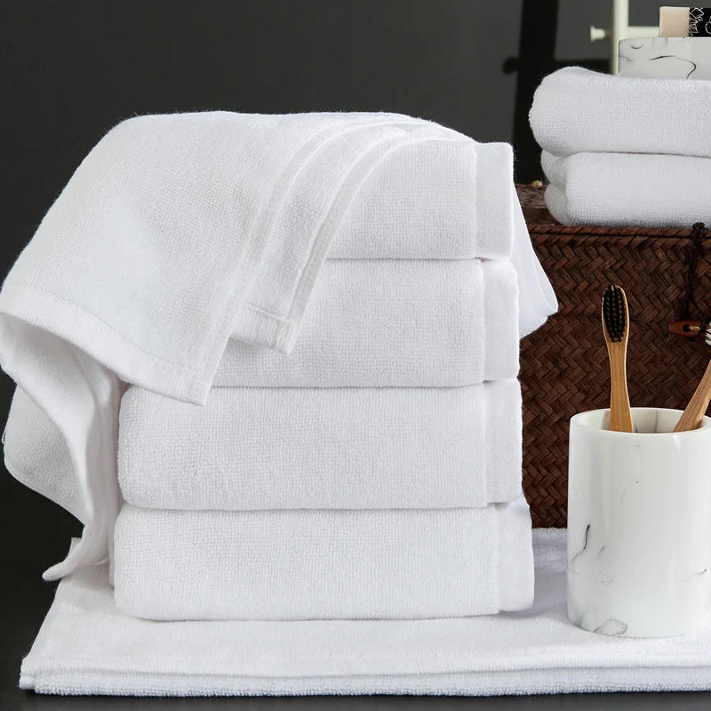 Description Picture 3 of itemHigh Quality New 100% Cotton Bath Towels White Embroidery Star Hotel Luxury Bath Towel Sets Soft Hand Towel Absorbent 2020 New