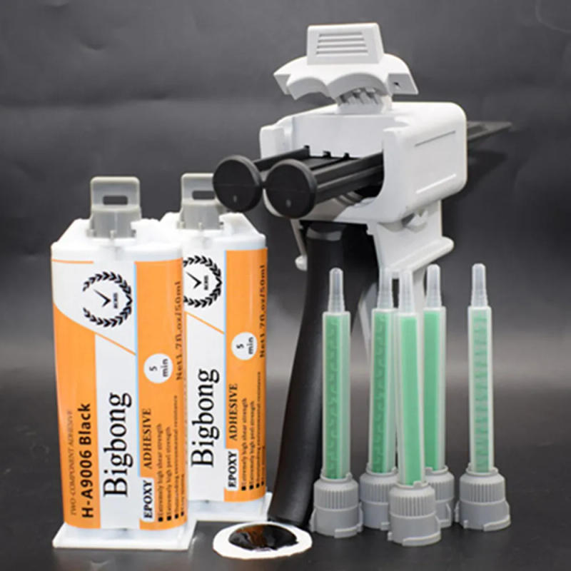 Description Picture 5 of item2pcs 1:1 Black A/B Epoxy Resin 2-part & 5pcs Static Mixer Mixing Nozzles & 1:1 50ml Dispenser Manual Applicator Dispensing Gun