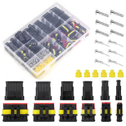 708PCS 1-6Pins HID Waterproof Connectors 43 Sets Car Marine Seal Electrical Wire Connector Plug Truck Harness 300V 12A Kit