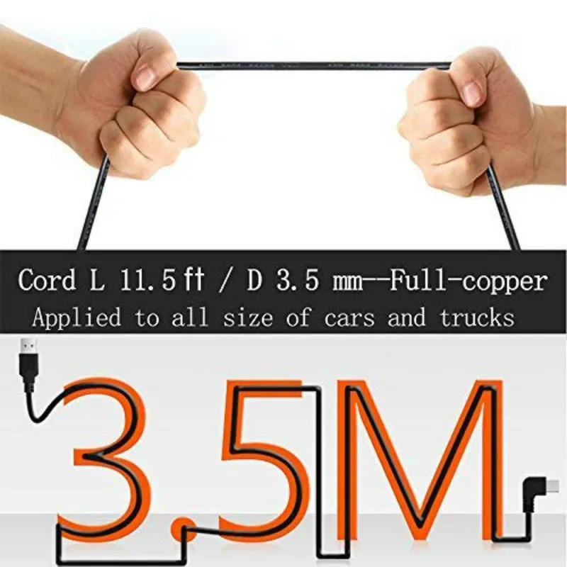 Description Picture 2 of itemCharging Power Cable for Dash Cam USB 2.0 to Mini USB Car Vehicle Power Charger Adapter Cord for GPS DVR Rearview Mirror