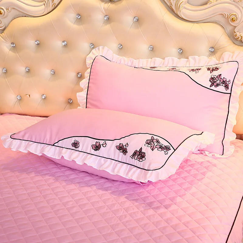 Description Picture 5 of itemLace Bed Sheet Sets Home Cute Bed Sheets Queen/King Size Bedspread Cotton Warm Cushion Bed Skirt 1/3 Pcs Bed Sheets