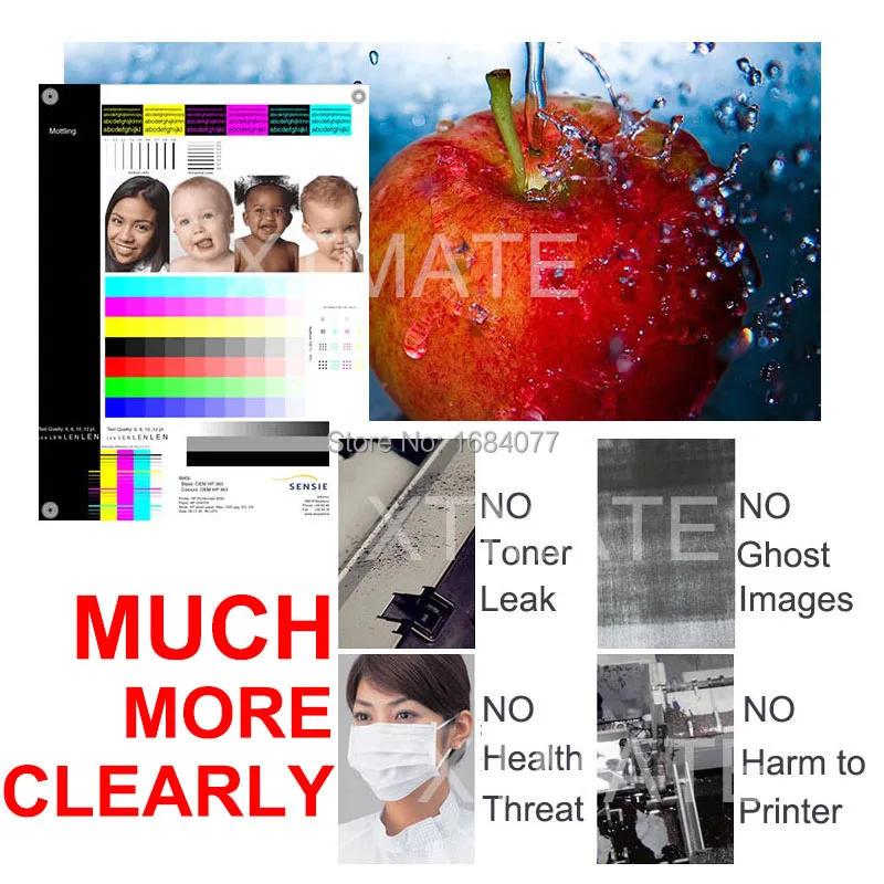 Description Picture 6 of item4X Toner C460w for Samsung C410 C413 C463 CLP360 CLP362 CLX3300 CLX3302 CLX3304 CLX3306 laser toner cartridge refill powder