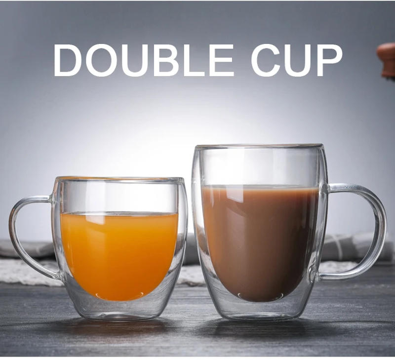 Description Picture 6 of itemDouble Bottom Wall Glass Coffee Cup Whiskey Tea Thermal Heat Resistant Cocktail Vodka Shot Wine Mug Drinkware Tumbler Set