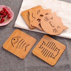 2 PCS Bamboo Trivet Bamboo Trivet Kitchen Bamboo Hot Pads Trivet Heat Resistant Pads Teapot Trivet Coffee Tea Cup Bowel Holder