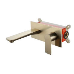 black Bathroom Faucet Sink Tap Wall Mounted brushed gold Brass Mixer With Embedded Box torneira Concealed basin faucet BF706