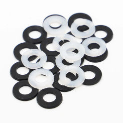 50/100pcs M2 M2.5 M3 M4 M5 M6 M8 M10 M12 White Black Nylon Plastic Flat Washer Plane Spacer Insulation Seals Gasket Ring