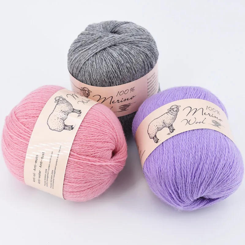 Description Picture 2 of item100% Wool Yarn for Knitting Lightweight Crochet Thick Thread Hand knitted Autumn/winter Mohair Sweater Merino Wool Yarn 50g