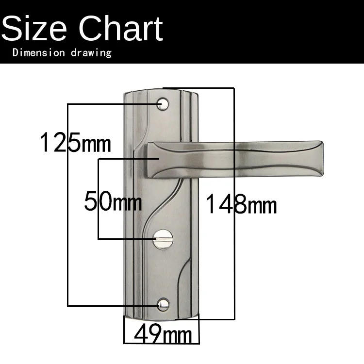 Description Picture 3 of itemBK Large Single Tongue Lock Body Door Lock Old-fashioned Wooden Door Bathroom Toilet Toilet Door Lock Without Key 125 Hole Pitch