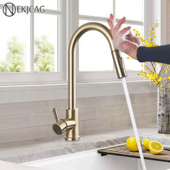 Smart Touch Kitchen Faucet Sensor Sink Taps Pull Out 360 Rotation Hot Cold Water Mixer Tap Sensitive Touch Control Kitchen Crane
