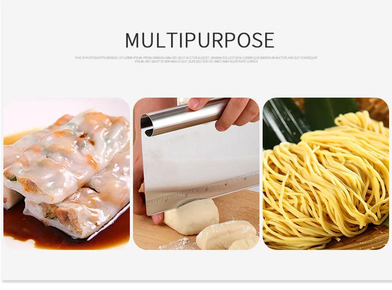 Description Picture 5 of item1/2Pcs Bread Scraper Stainless Steel Pizza Dough Scraper Cake Spatulas Tools Bread Baker Kitchen Utensils Pastry Cutter Changfen