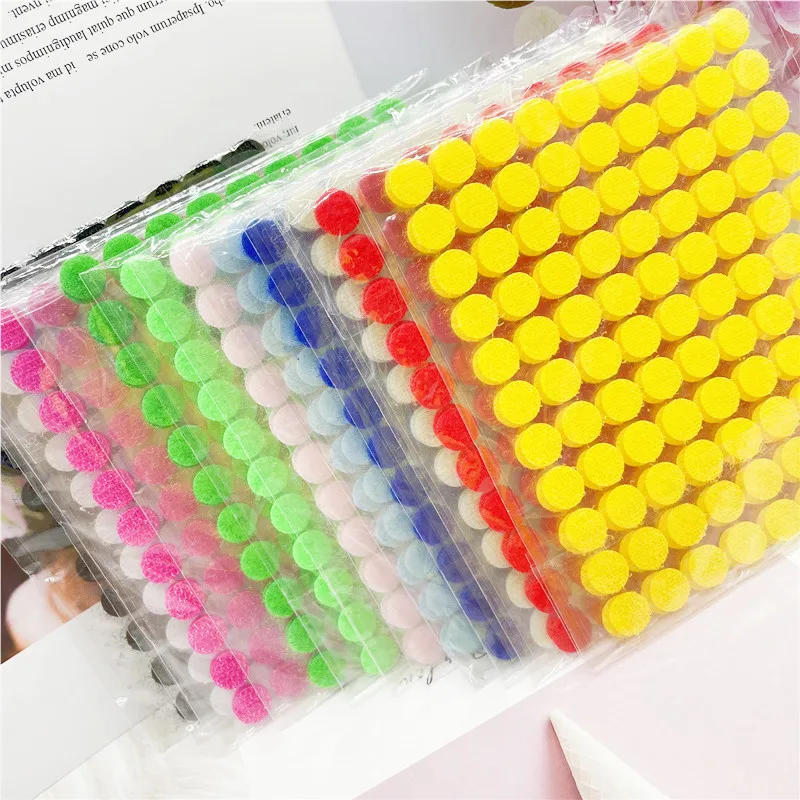 Description Picture 3 of item99Pairs 10mm Multicolor Adhesive Fastener Tape Dots Nylon Sticky Hook And Loop Dot Sticker Double Sided Round Self-Adhesive