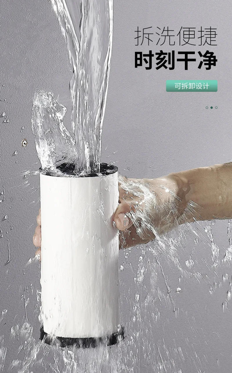 Description Picture 6 of itemMTTUZK Floor-standing matt black toilet brush set cleaning brush Creative toilet brush holder White Space aluminum toilet brush