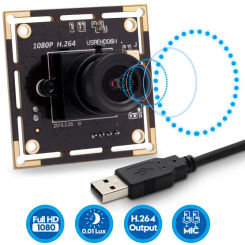 ELP starlight full HD 1080p usb camera module with microphone 0.01Lux Low Illumination with IMX323 sensor H.264 usb camera