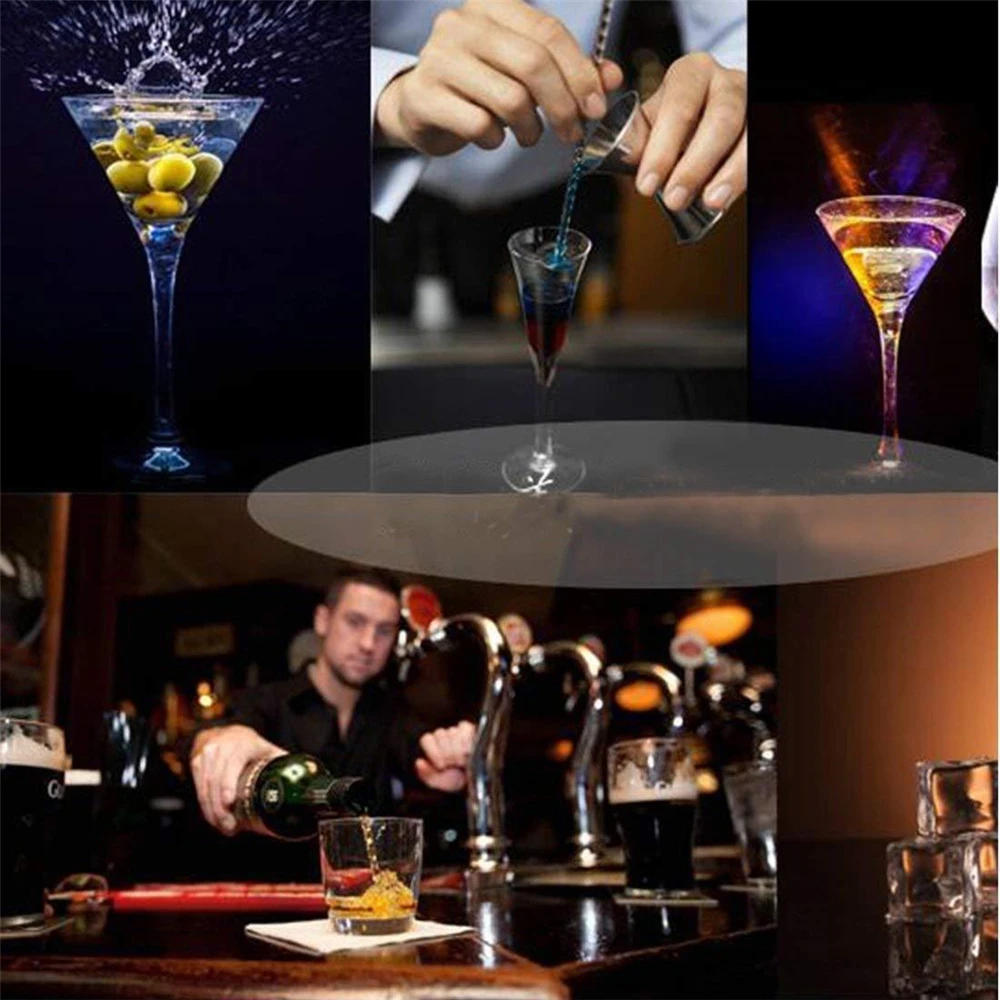 Description Picture 4 of item15/30 25/50 20/40 30/60ml Stainless Steel Measuring Cups Bar Party Wine Cocktail Shaker Dual Shot Jigger Liquid Drinks DIY Tools