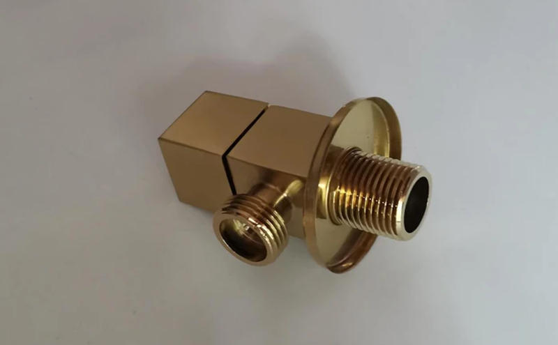 Description Picture 5 of itembrushed gold Square Angle Valve Shut Off Water Stop Valve For Faucet and Toile Wall Mounted G1/2 Inlet and Outlet