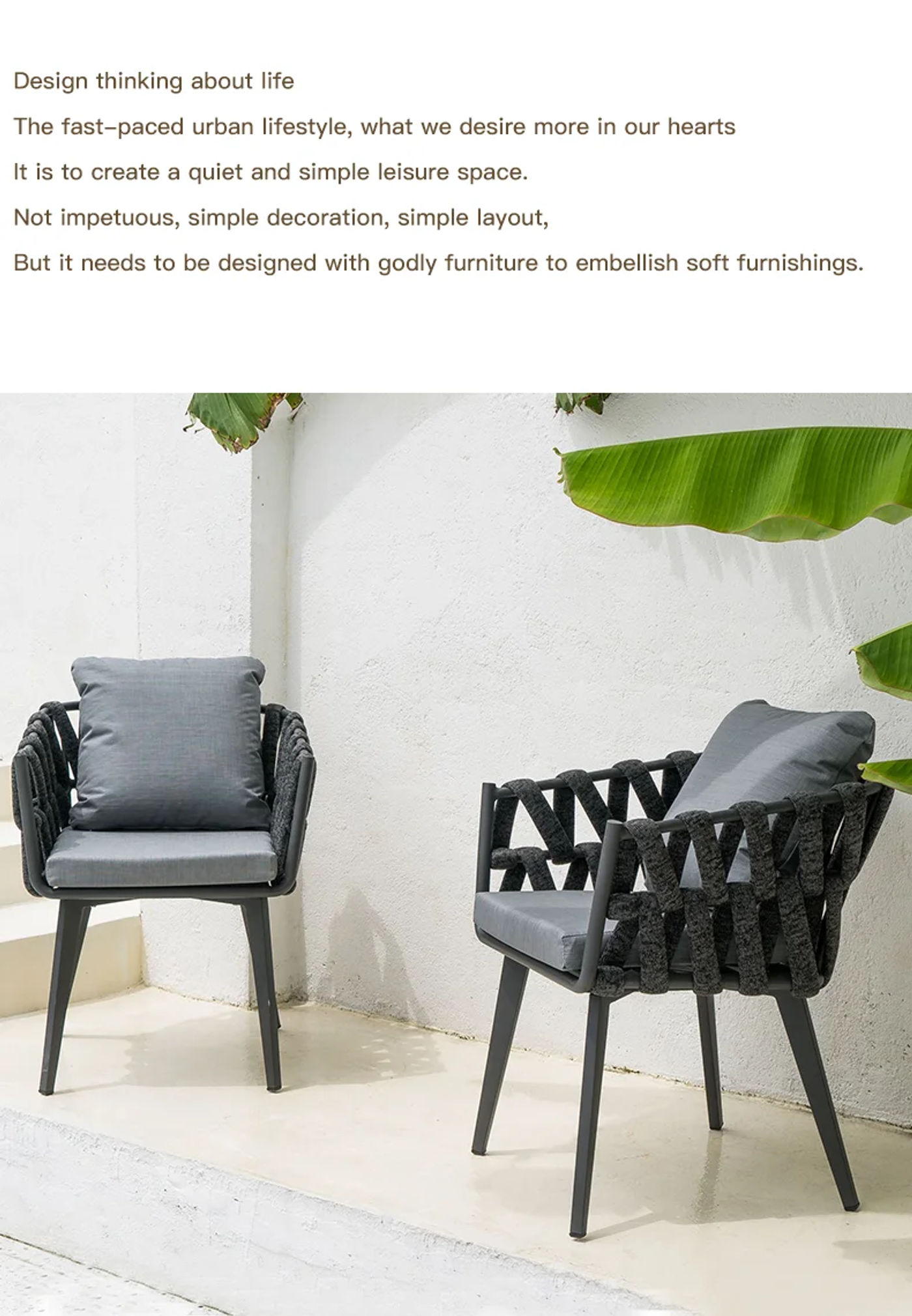 Description Picture 4 of itemOutdoor Tables And Chairs Simple Courtyard Leisure Terrace Furniture Set Hotel Modern Design Balcony Minimalist Household