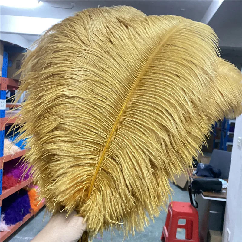 Description Picture 2 of item50pcs/lot Tyrant Gold Ostrich Feather 18-20nches/45-50cm Dancers Craft Party Home Wedding Plumas Plume