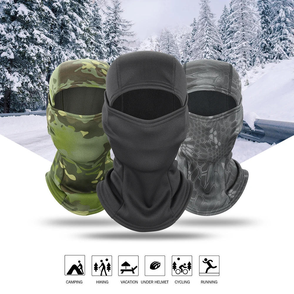 Description Picture 2 of itemWinter Fleece Camouflage Balaclava Full Face Mask Neck Warmer Hunting Cycling Sports Helmet Liner Cap Hiking Ski Scarf Men Women