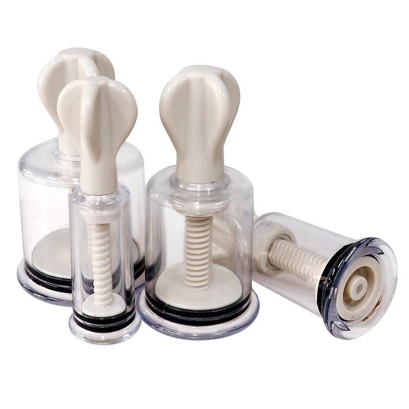 Description Picture 6 of item4 Size Rotating Handle Vacuum Body Massage Cans Suction Enhancer Anti Cellulite Acupuncture Vacuum Cupping Cups Nipple Enlarger