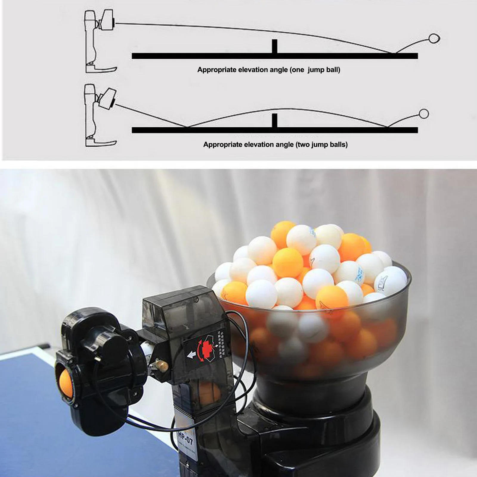 Description Picture 5 of itemHP-07 Table Tennis Robot Trainer Ping Pong Ball Launcher Machine Automatic Multi Modes Table Tennis Balls Training Device