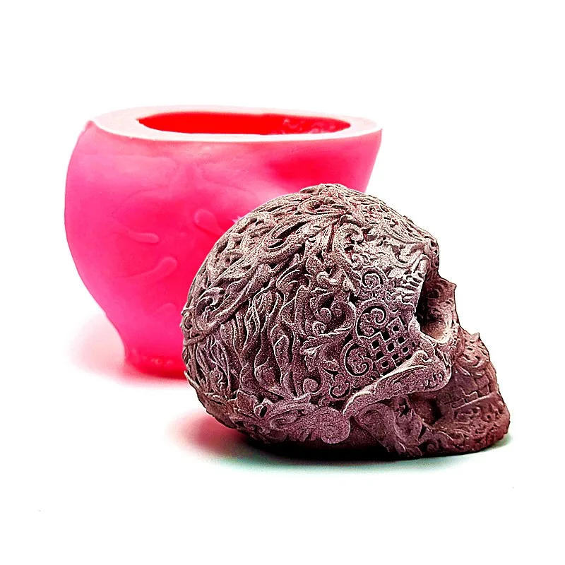 Description Picture 4 of itemPattern pattern skull silicone mold diy to make candle resin model, suitable for making kitchen fudge iced chocolate cake tools