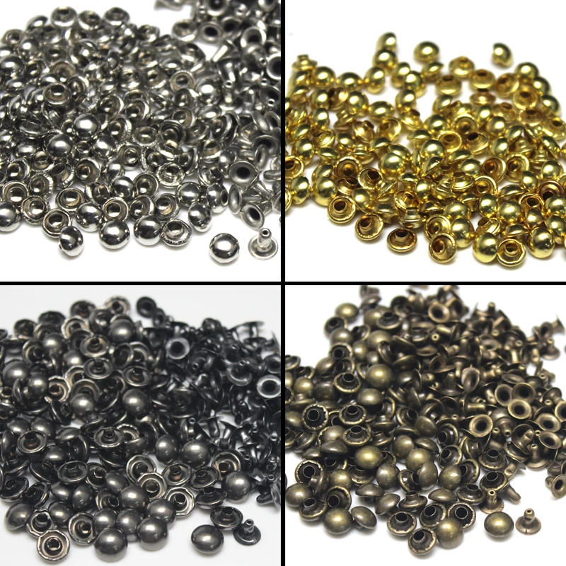 Description Picture 2 of item100sets Metal Dome Cap Rivets Studs Round Rivet for Leather Craft Bag Belt Clothing Garment Shoes Pet Collar Decor
