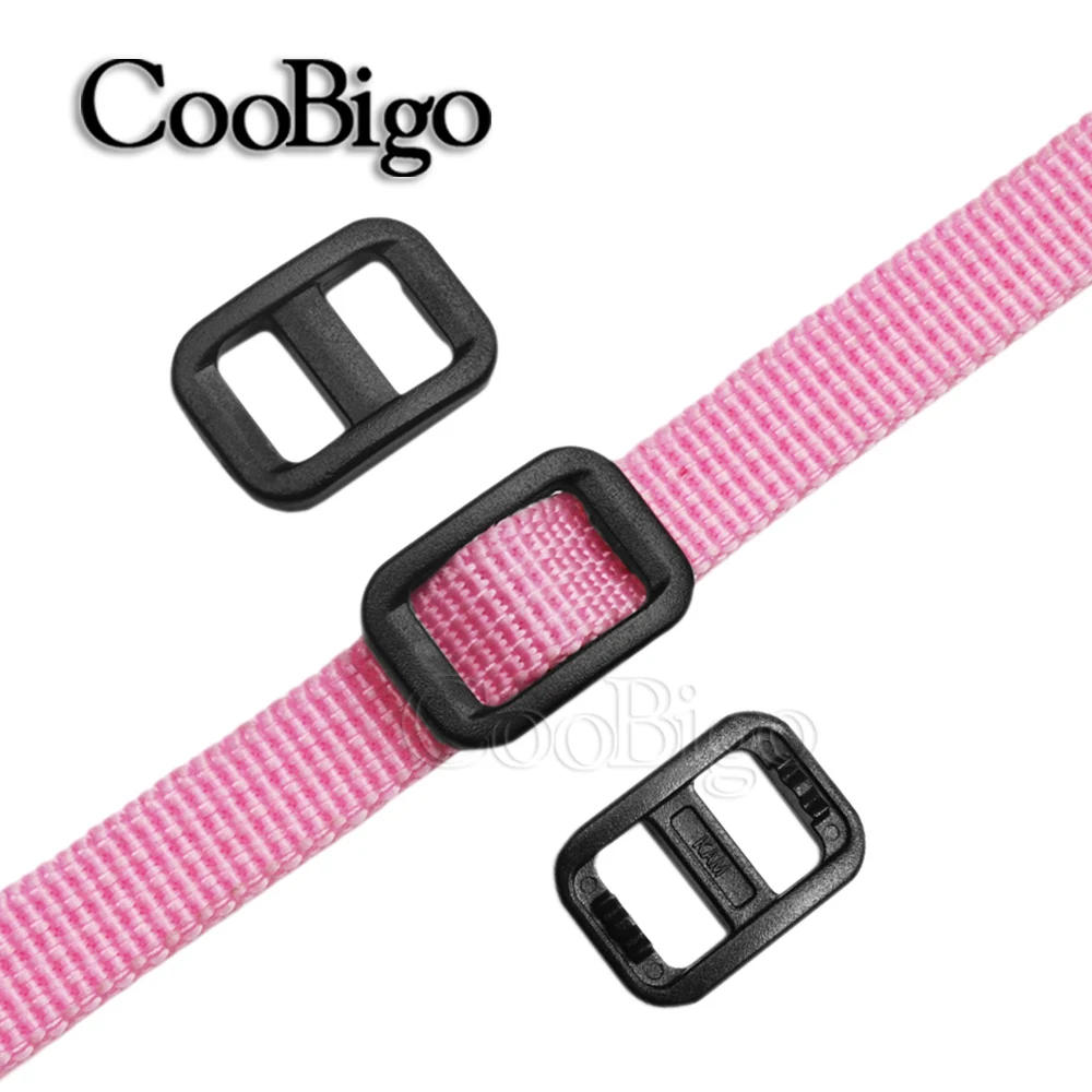 Description Picture 5 of item12pcs Plastic Slider Tri-Glide Adjustable Buckles Webbing Backpack Strap Bag Belt Cat Dog Collar Clasp Accessoies Colorful 10mm