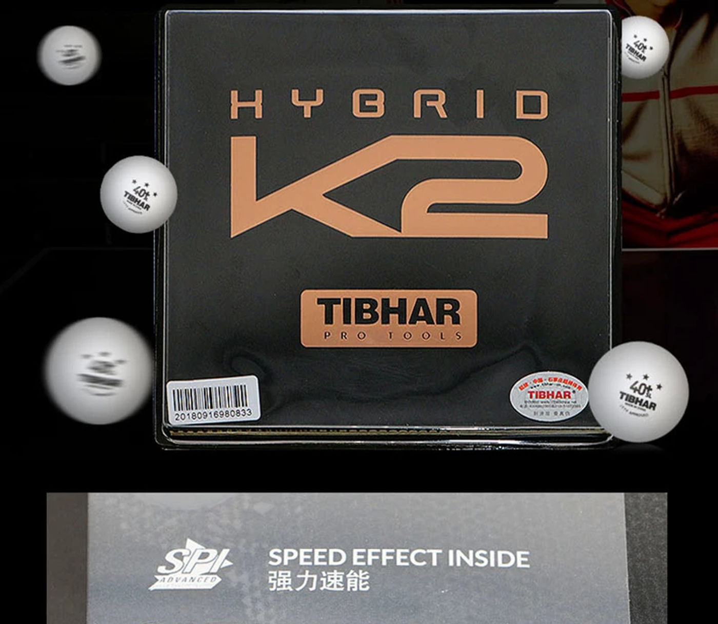 Description Picture 2 of itemTIBHAR HYBRID K2 table tennis rubber sticky speed spin made in Germany pimples-in ping pong with sponge tenis de mesa