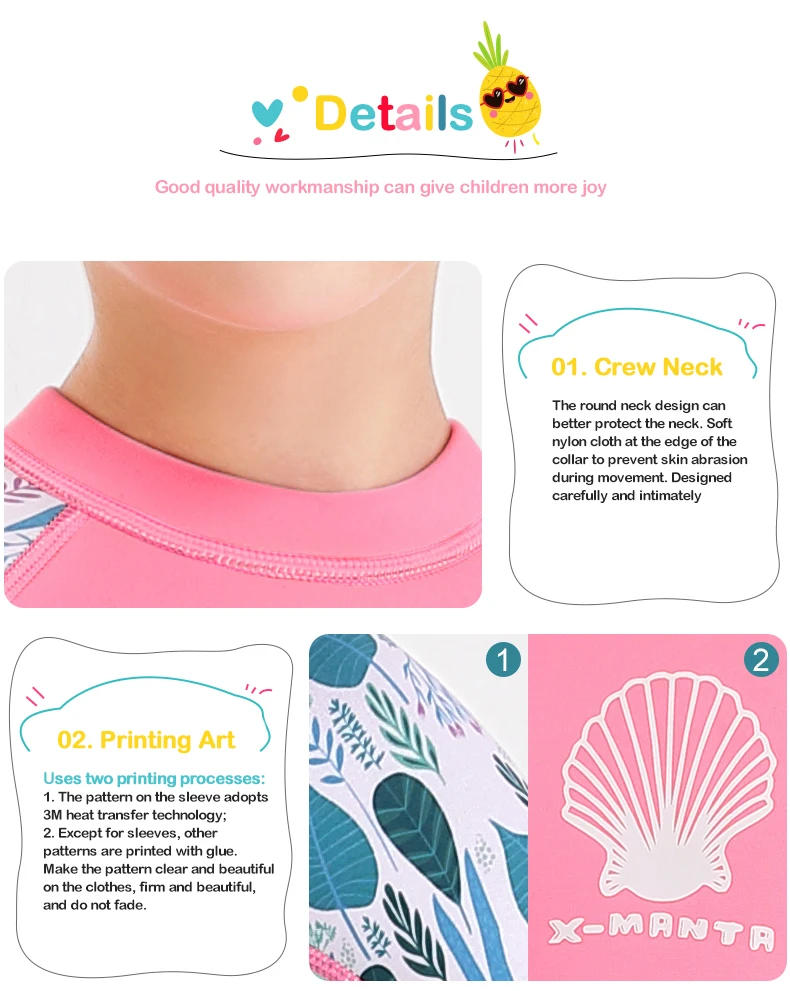 Description Picture 3 of itemKids Girls  Neoprene 2.5mm Wetsuit  Diving Suit Winter Swimwear Short Surfing Swimsuit Wet Diving Shorty