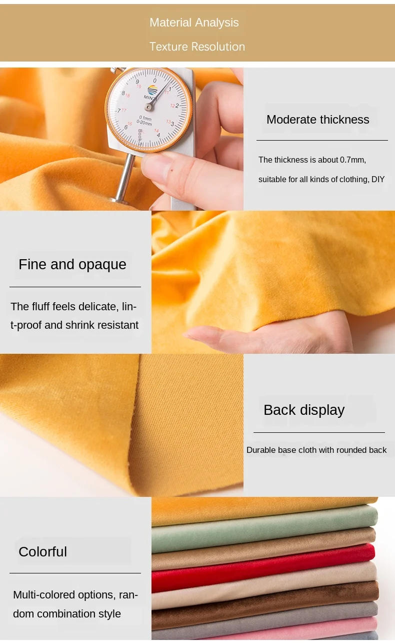 Description Picture 4 of itemThickened Velvet Fabric High Quality Sofa Curtain Pillow Black and White Brocade Blue Sequin Fabric for Sewing Dress 50cm*155CM