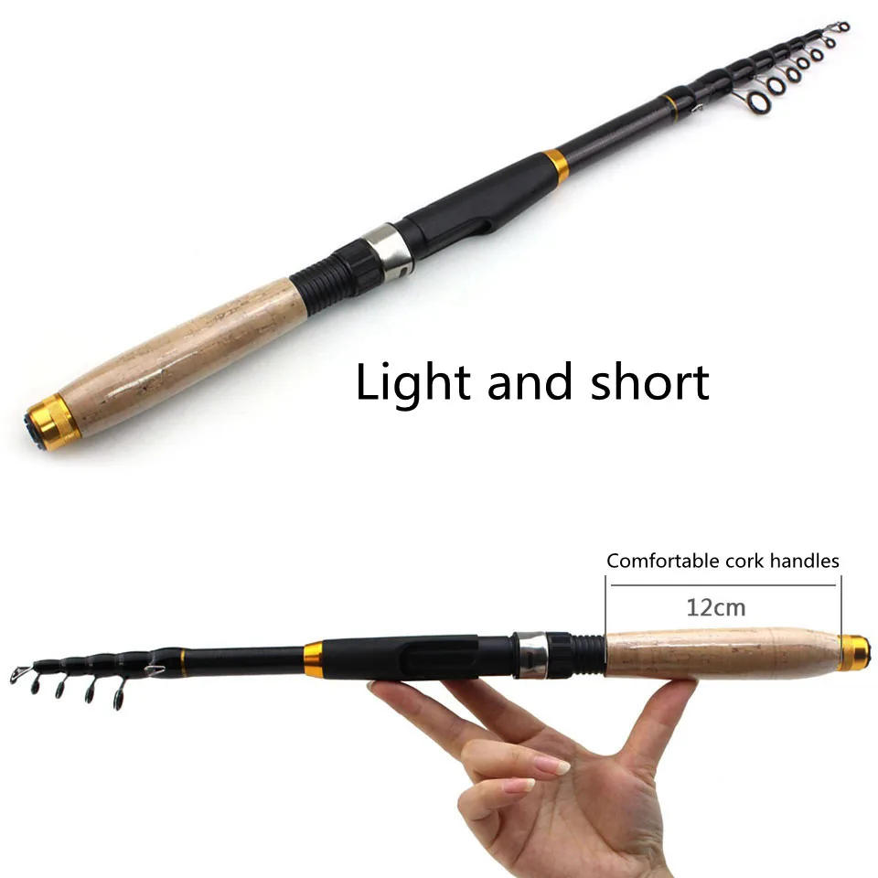 Description Picture 3 of item1.8m 2.1m 2.4m 2.7m 3.0m 3.6m Telescopic Fishing Rod Travel Spinning Fishing Rod Super short pocket Portable Sea Pole for Angler
