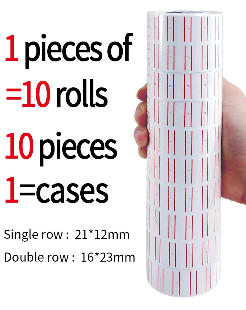Description Picture 5 of item10 Roll/lot Price Label Tag for MX-5500 Price Gun Label Sticker, 4000pcs White and Color Retail Shop Price Gun Label