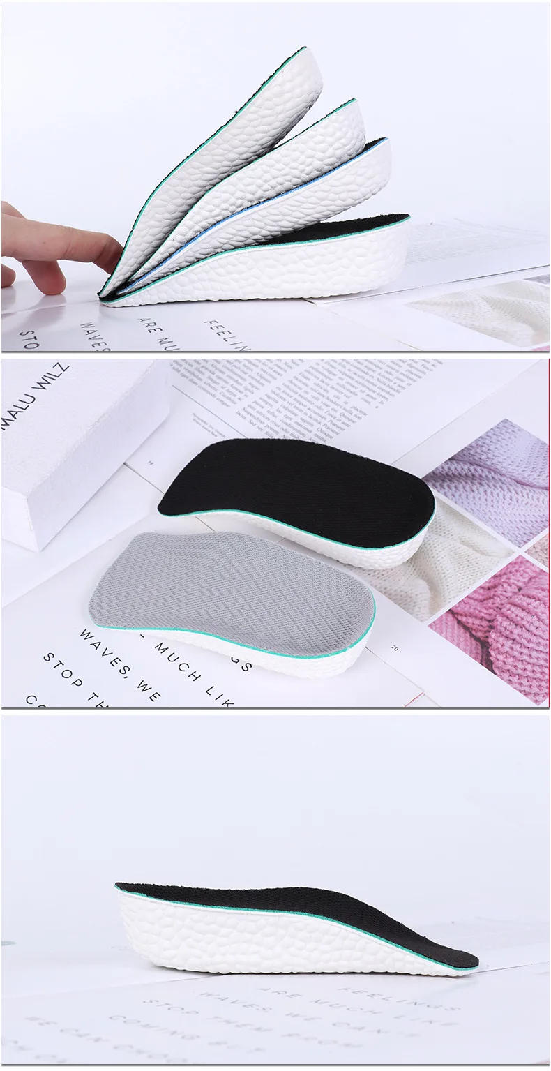 Description Picture 6 of item1 Pair Shoe Insoles Breathable Half Insole Heighten Heel Insert Sport Shoes Pad Cushion Unisex 1.5-3.5cm Height Increase Insoles