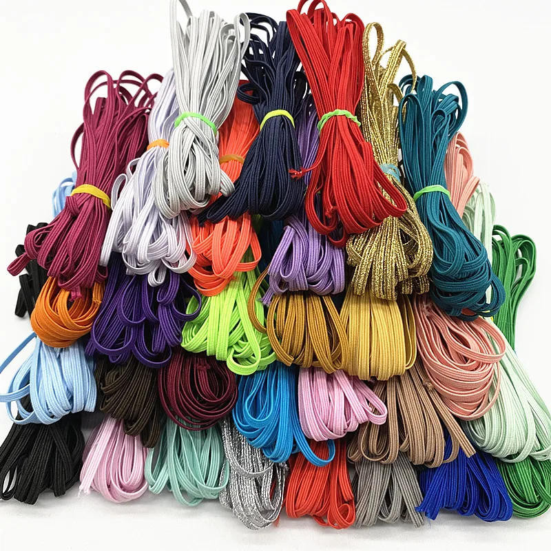 Description Picture 3 of itemNew 5yards 3mm Colorful High-elastic Round Elastic Bands Rope Rubber Band Line Spandex Ribbon Sewing Lace Band Garment Accessory
