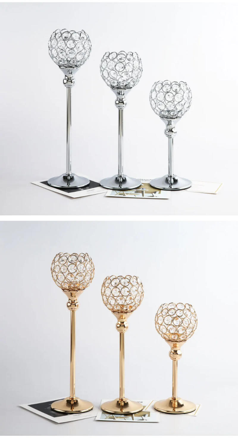 Description Picture 3 of itemCrystal Romantic Candlelight Dinner Home Decor Candle Holders Wedding Decoration Accessories Candlesticks For Candelabro