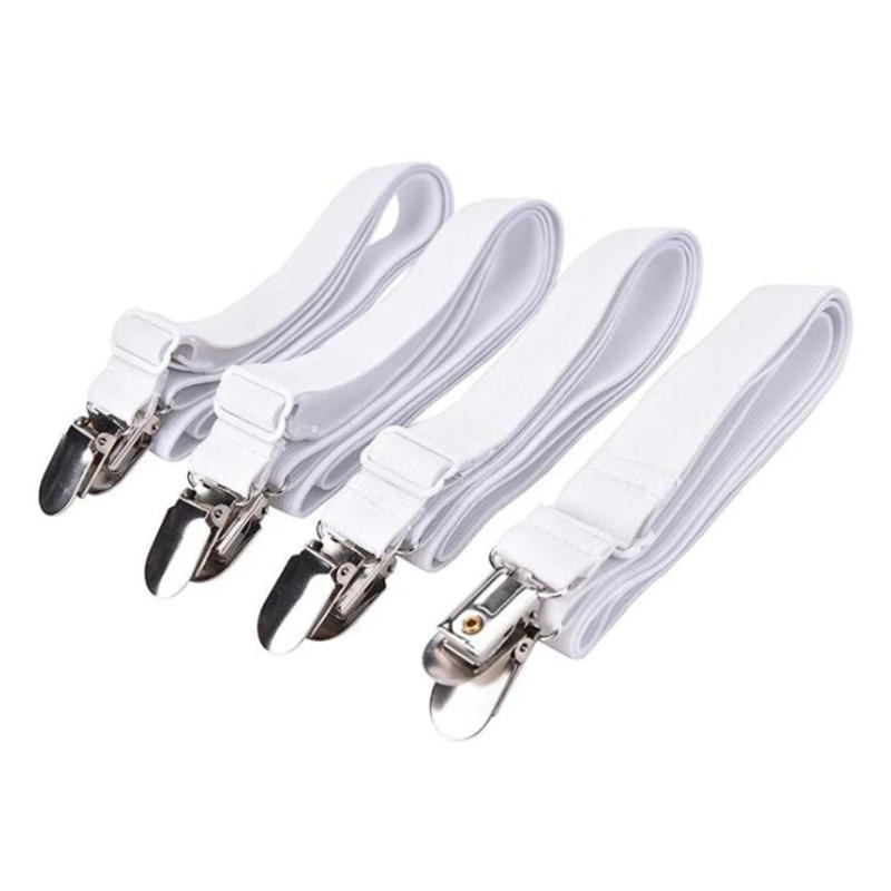Description Picture 2 of item4pcs/set Elastic Bed Sheet Strip Fastener Bed Sheet Grippers Belt Adjustable Mattress Cover Blankets Holder Bed Sheet Set