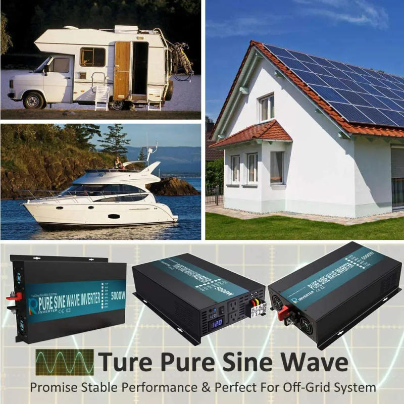 Description Picture 3 of itemPure Sine Wave Inverter 5000W 24V 220V Power Bank Inverter Solar Panel Generator  12V/36V/48V DC to 120V/230V/240V AC Converter