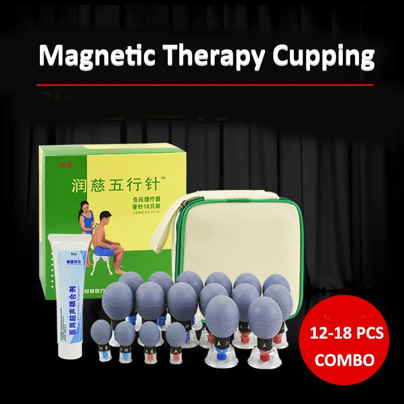 Description Picture 3 of itemChinese Biomagnetic Cupping Set Acupressure Massage Tool for Pain Relief 12/18 Cup Vacuum Haci Magnetic Therapy Cupping