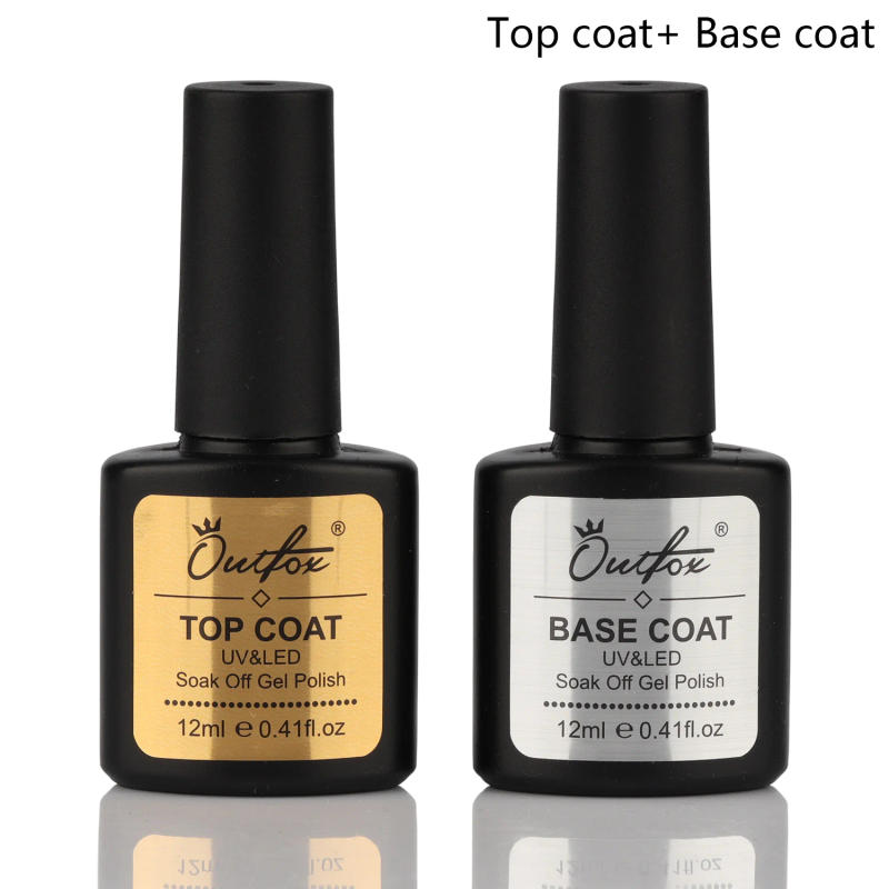 Description Picture 2 of item12ml Soak Off Nail Top Coat and Base Coat Set No Wipe UV Gel Nail Polish Semi Permanent Manicure Art Tool Primer Hybrid Varnish