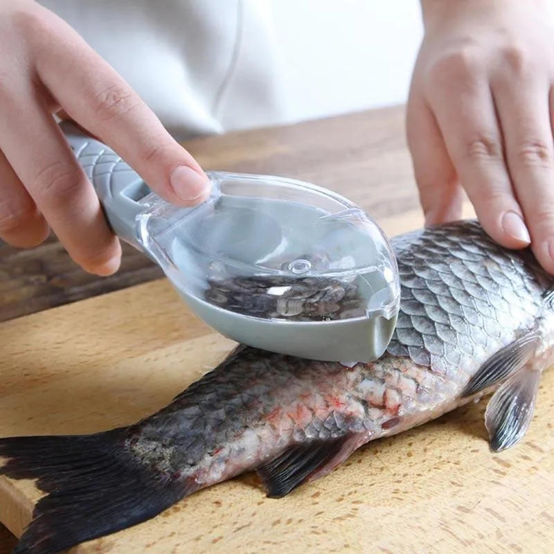Description Picture 3 of itemFish Scales Graters Scraper Fish Cleaning Tool Scraping Scales Device with Cover Home Kitchen Cooking Fishing Tool Pesca Tackle